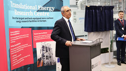 Professor Mohamed Pourkashanian from the University of Sheffield giving a speech at the opening of the Energy Innovation Centre