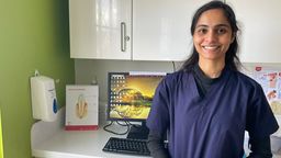 Divya Arora in a dentist's office