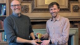 Trophy being presented