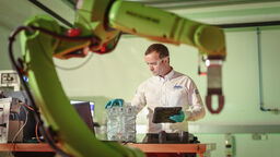 Researcher working in AMRC facility