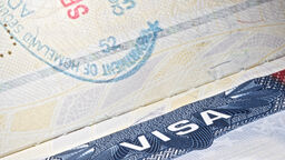 Detail of a Brazilian passport with the word Visa