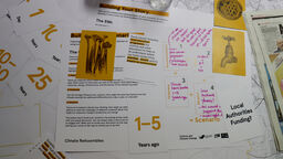 Workshop activities including flash cards, postit notes etc.